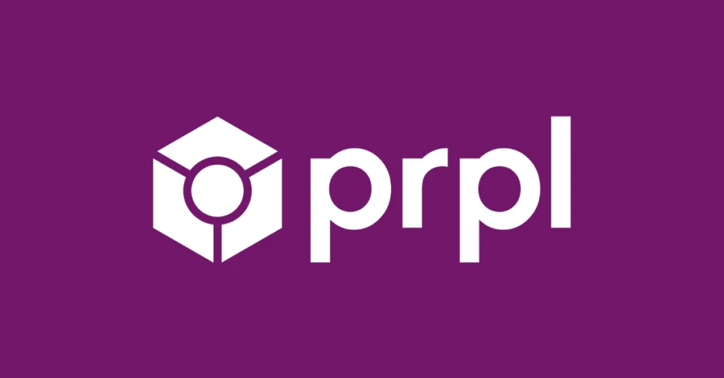 white prpl logo purple background